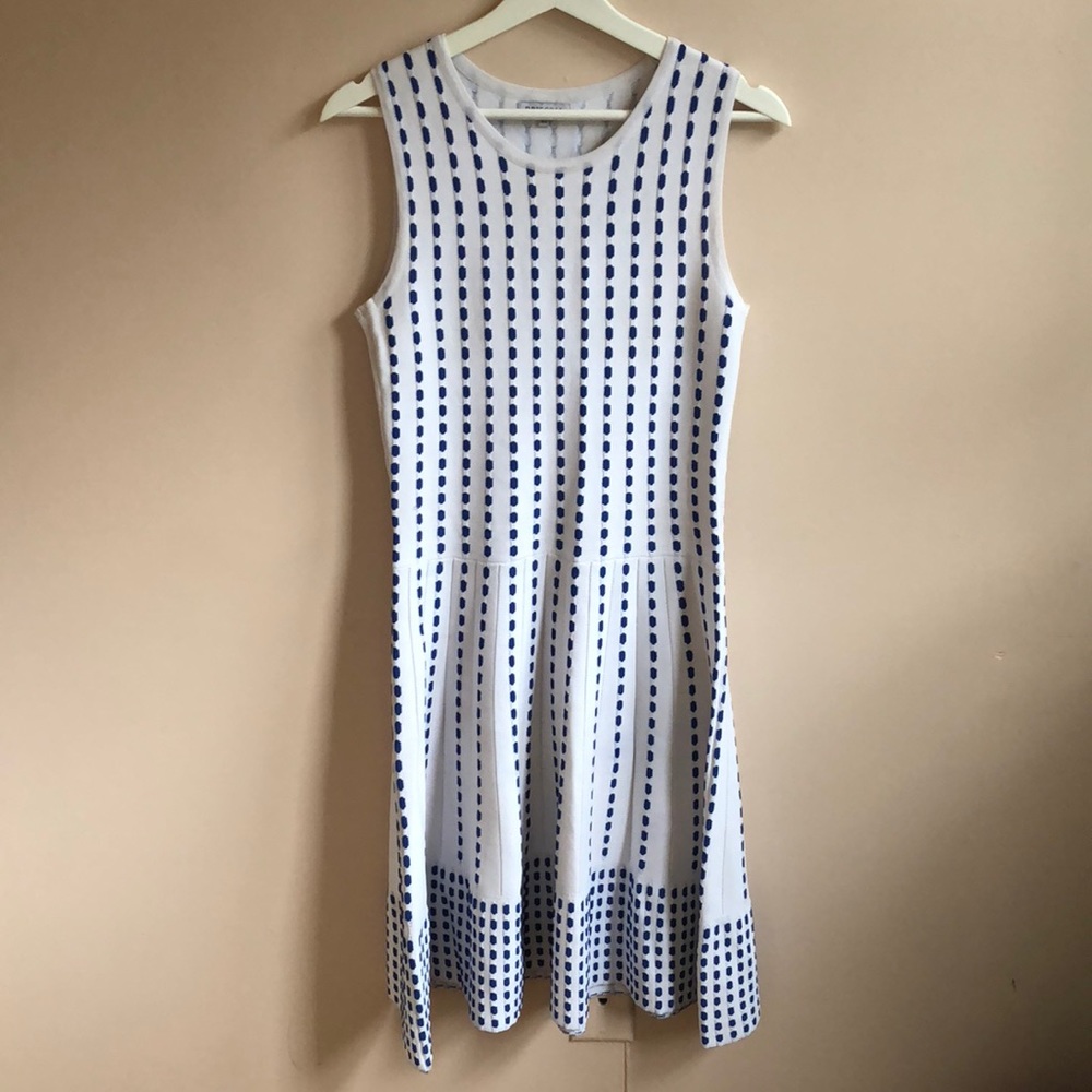 Blue and white stripe dress